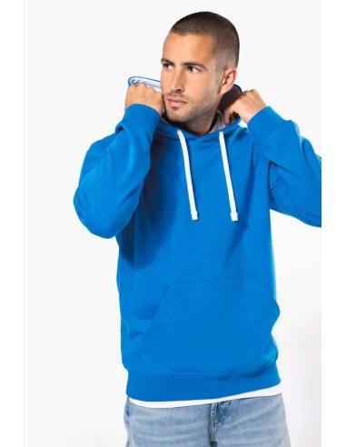 KAR-K446-MEN'S CONTRAST HOODED SWEATSHIRT